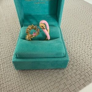 Kurt Geiger Elegant Pink and Gold Ring